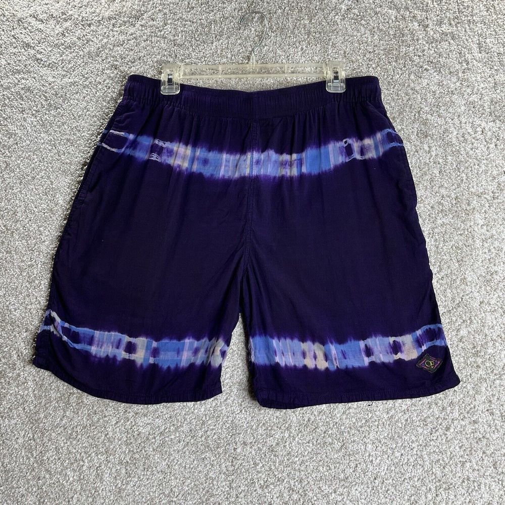 Vintage OP Ocean Pacific Shorts XL Purple‎ Back Pocket Retro Tye Die